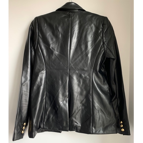 Rachel Zoe Leather Black Blazer Blogger Fav - Picture 4 of 7